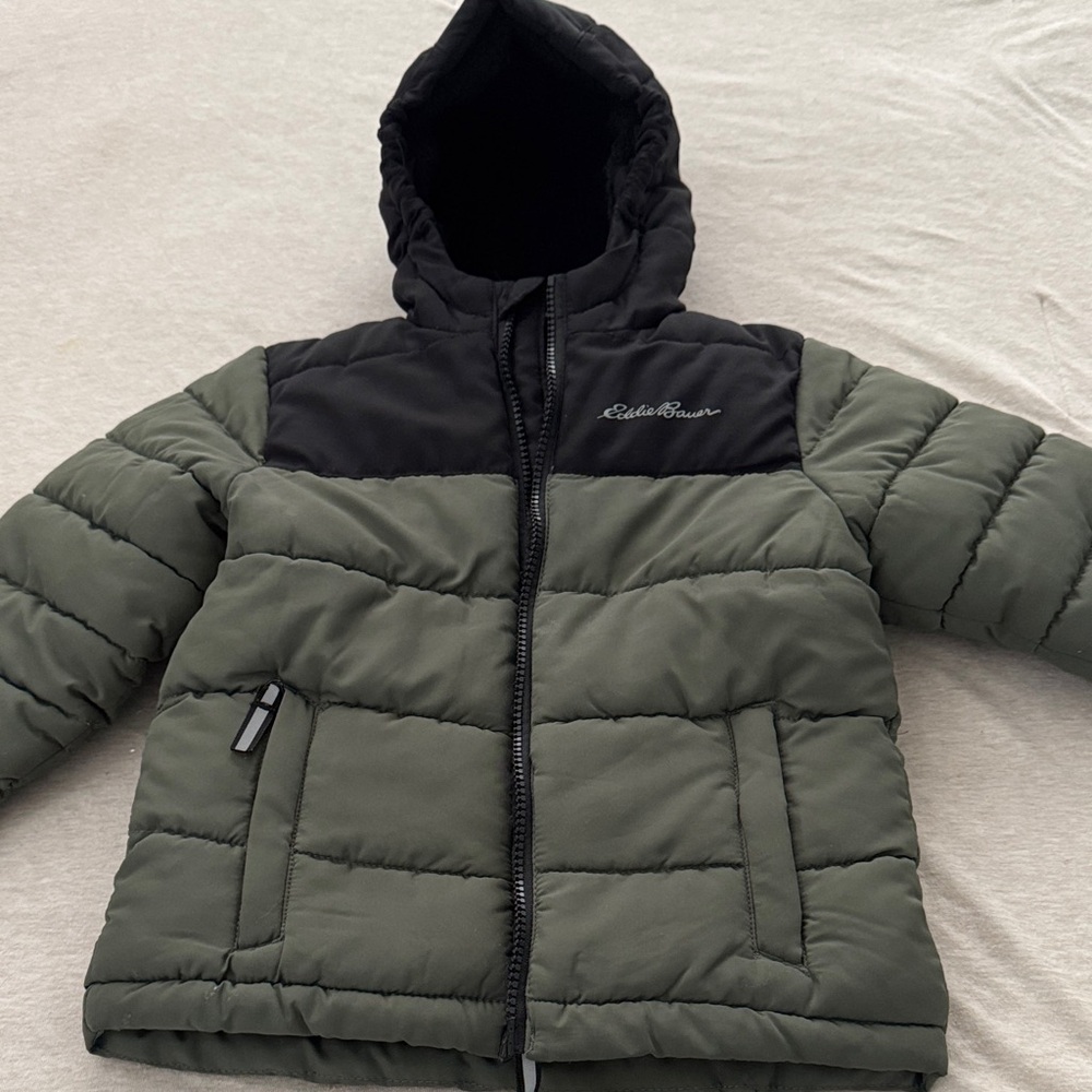 Eddie Bauer Kids' Olive and Black Puffer Jacket